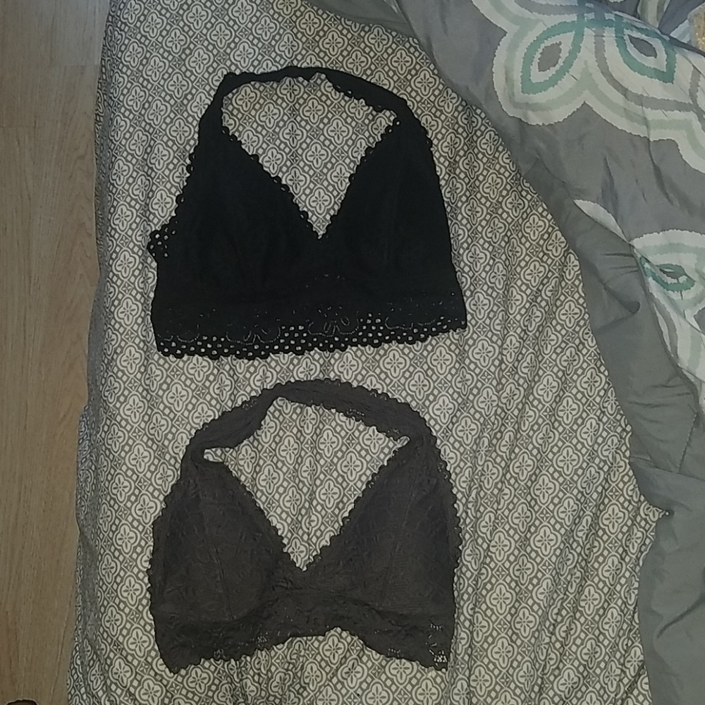Two Aeropostale size large bralets
